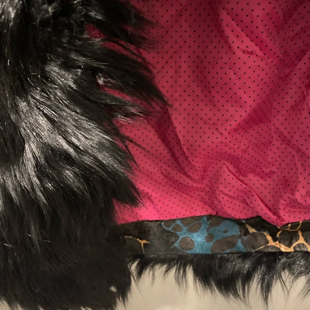 Black Fur Leather Chic Layering Coat M/L NWT High End Designer Statement Luxury - Picture 9 of 14